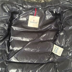 Moncler Metallic Navy Blue Puffer Coat